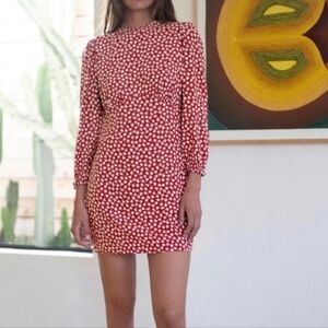 Reformation Red and White Mini Dress